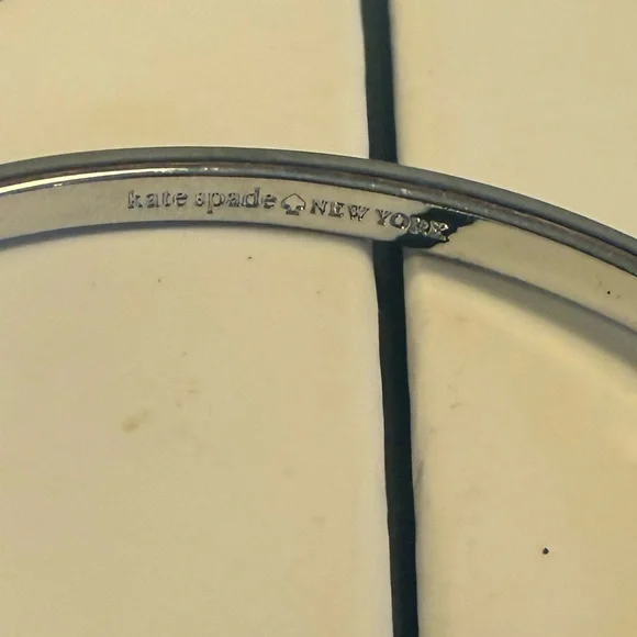 kate spade Love Notes Two-Tone Bow Bangle Hinged Bracelet - Silver and Gold - Picture 6 of 7